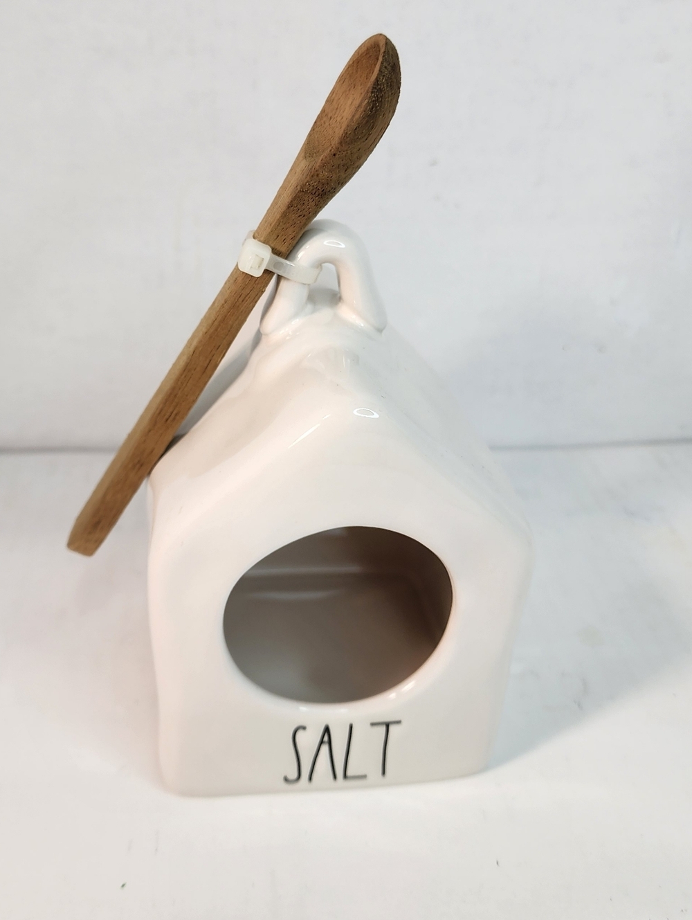 Rae Dunn Artisan Collection by Magenta  Bird House Salt  Holder W/ Wooden Spoon.